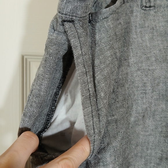 Bruno Gray Washable Linen Flat Front Shorts - Picture 8 of 13